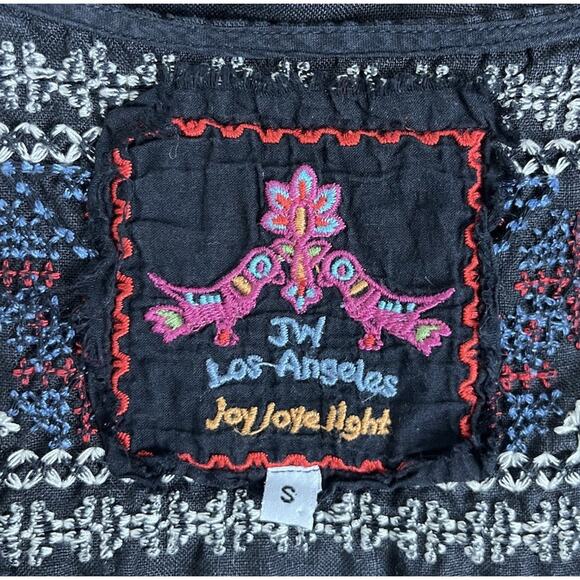 Johnny Was Jojo Linen Embroidered Asymmetrical Tunic Mini Dress Size Small - Picture 8 of 9